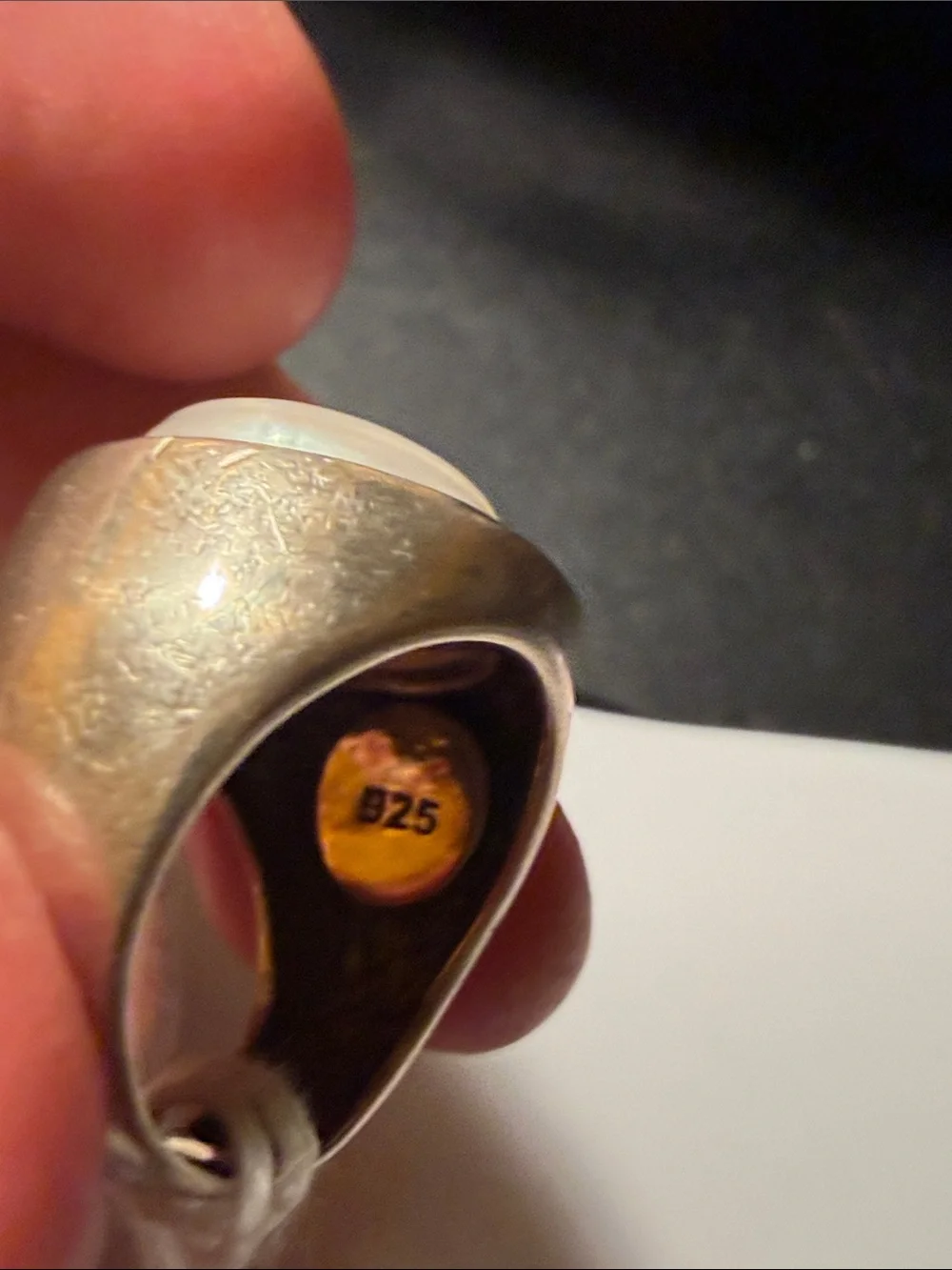 TOUS Silver 925 heavy size 7 Ring with Pearl